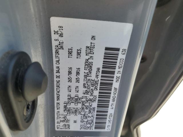 3TMCZ5AN1JM171686 - 2018 TOYOTA TACOMA DOUBLE CAB GRAY photo 12