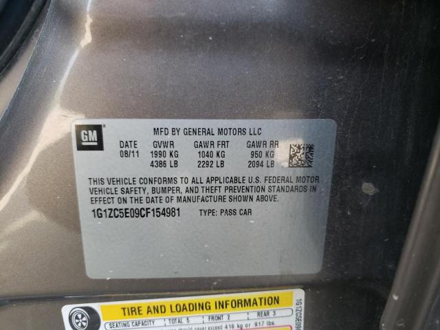 1G1ZC5E09CF154981 - 2012 CHEVROLET MALIBU 1LT 棕色 照片 12