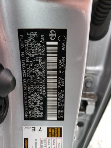 JTDKARFP6J3086915 - 2018 TOYOTA PRIUS PRIM SILVER photo 12