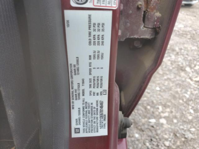 1GTDT13E678146467 - 2007 GMC CANYON MAROON photo 12