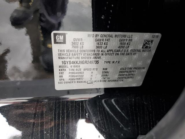 1GYS4KKJ9GR249735 - 2016 CADILLAC ESCALADE ESV PLATINUM შავი ფოტო 14