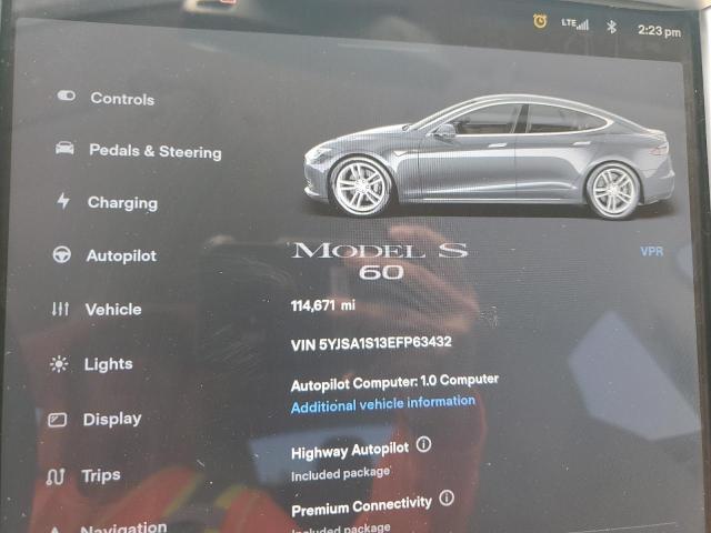 5YJSA1S13EFP63432 - 2014 TESLA MODEL S GRAY photo 9