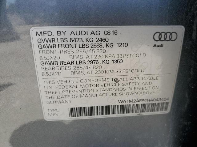 WA1M2AFP4HA043424 - 2017 AUDI Q5 PREMIUM PLUS GRAY photo 12