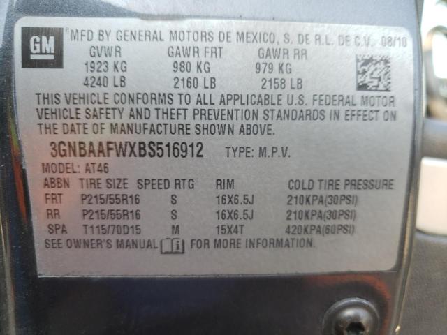 3GNBAAFWXBS516912 - 2011 CHEVROLET HHR LS 灰色 照片 12