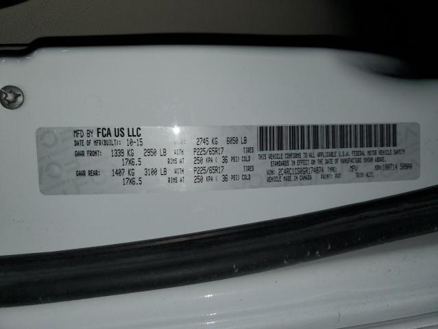 2C4RC1CG0GR174874 - 2016 CHRYSLER TOWN & COU TOURING L WHITE photo 14