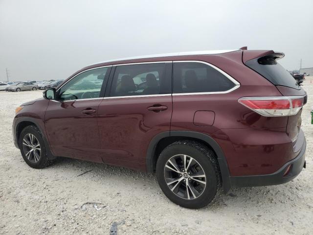 5TDJKRFH5GS311012 - 2016 TOYOTA HIGHLANDER XLE Tünd qırmızı foto 2
