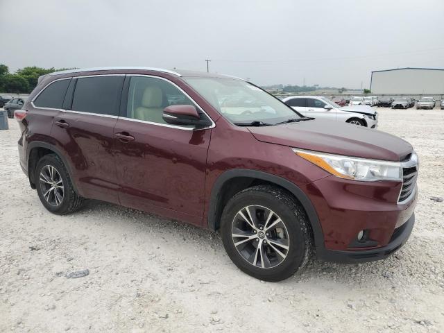 5TDJKRFH5GS311012 - 2016 TOYOTA HIGHLANDER XLE Tünd qırmızı foto 4