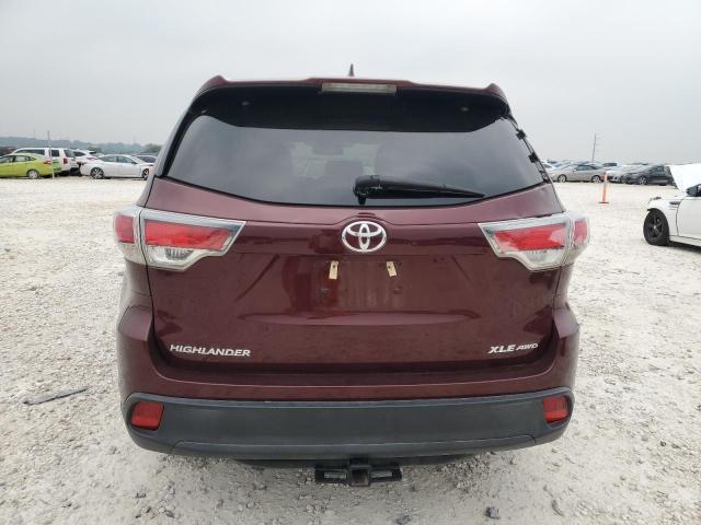5TDJKRFH5GS311012 - 2016 TOYOTA HIGHLANDER XLE Tünd qırmızı foto 6