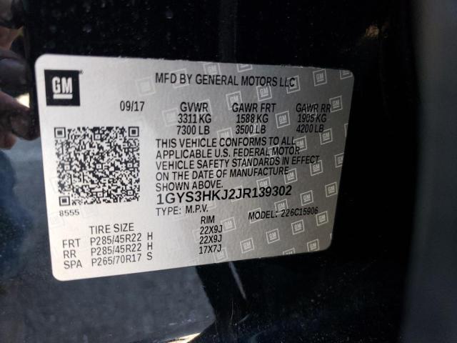 1GYS3HKJ2JR139302 - 2018 CADILLAC ESCALADE ESV LUXURY BLACK photo 13