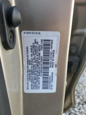 2T1KR32E43C155993 - 2003 TOYOTA COROLLA MA XR GOLD photo 12