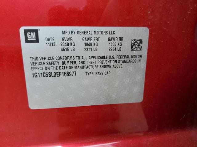 1G11C5SL3EF166977 - 2014 CHEVROLET MALIBU 1LT 红色 照片 12