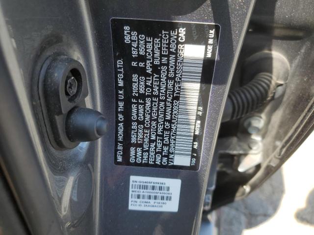 SHHFK7H45JU230932 - 2018 HONDA CIVIC SPORT 石墨色 照片 12