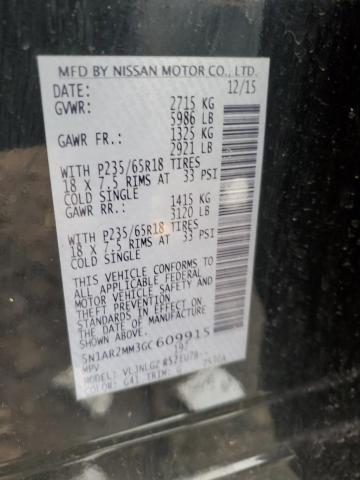 5N1AR2MM3GC609915 - 2016 NISSAN PATHFINDER S Чорний фото 14