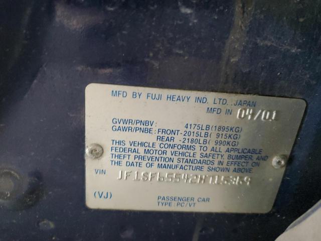 JF1SF65542H715369 - 2002 SUBARU FORESTER S BLUE photo 13