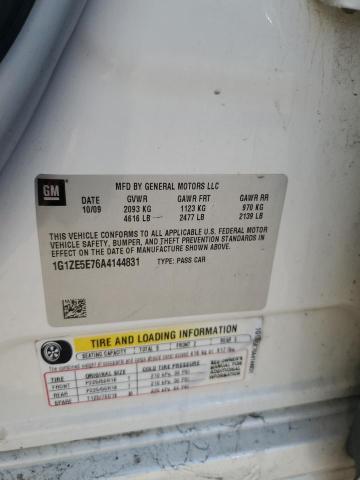 1G1ZE5E76A4144831 - 2010 CHEVROLET MALIBU LTZ თეთრი ფოტო 12