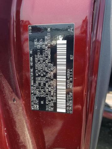 5TBBT44176S480059 - 2006 TOYOTA TUNDRA ACCESS CAB SR5 BURGUNDY photo 12