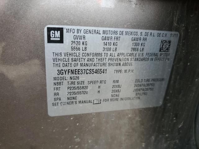 3GYFNEE37CS546541 - 2012 CADILLAC SRX PERFORMANCE COLLECTION Қоңыр фото 13