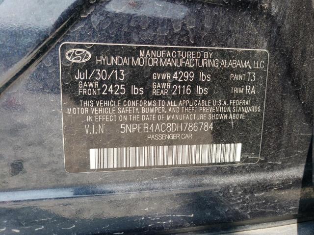 5NPEB4AC8DH786784 - 2013 HYUNDAI SONATA GLS BLUE photo 12