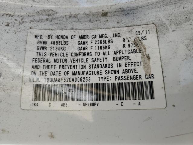 19UUA8F52CA006253 - 2012 ACURA TL Blanc photo 12