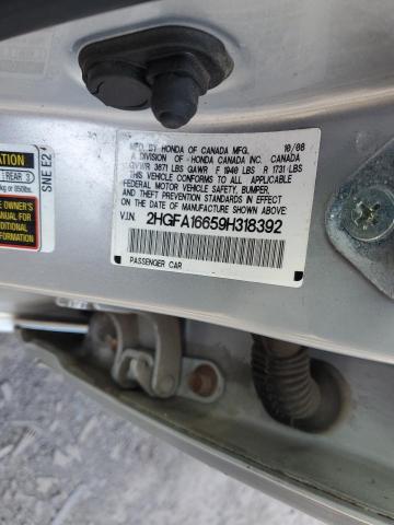 2HGFA16659H318392 - 2009 HONDA CIVIC LX-S Gümüş foto 12