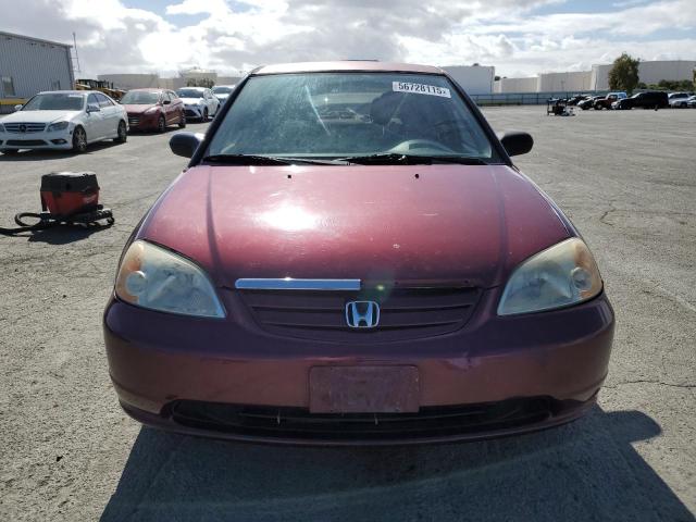 JHMES16583S002322 - 2003 HONDA CIVIC LX MAROON photo 5