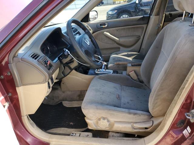 JHMES16583S002322 - 2003 HONDA CIVIC LX MAROON photo 7