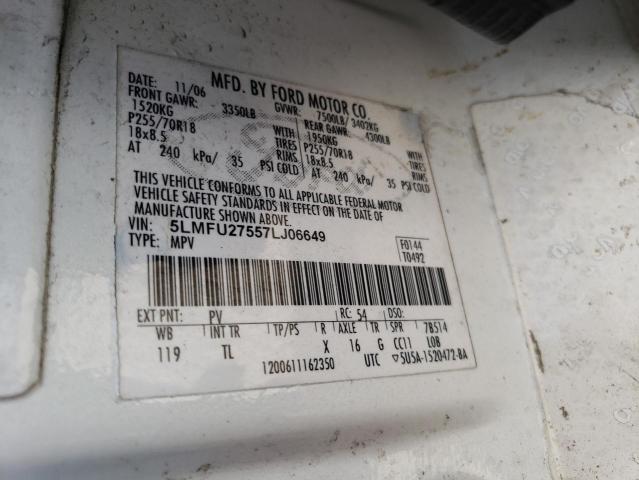 5LMFU27557LJ06649 - 2007 LINCOLN NAVIGATOR 白色 照片 13