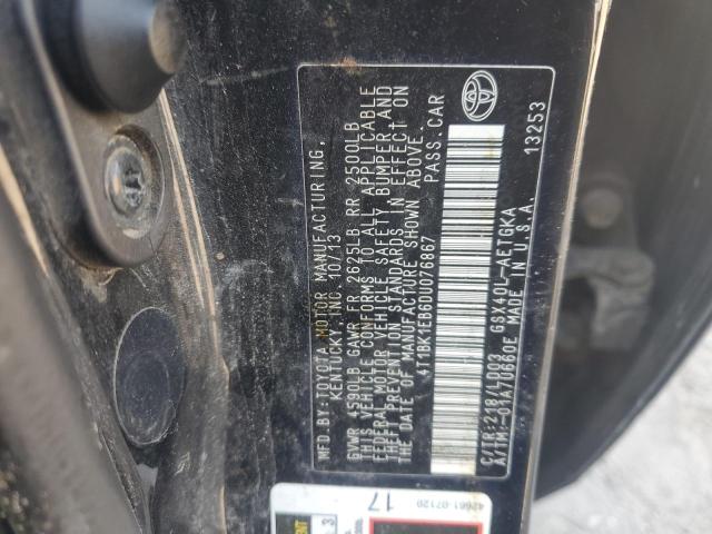 4T1BK1EB6DU076867 - 2013 TOYOTA AVALON BASE BLACK photo 13
