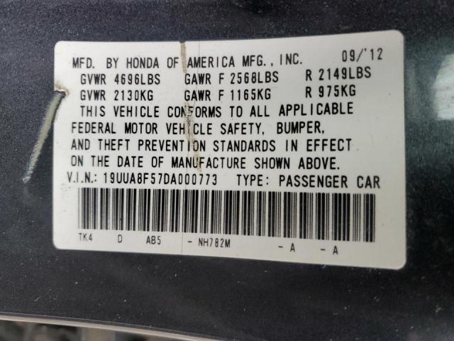 19UUA8F57DA000773 - 2013 ACURA TL TECH GRAY photo 12