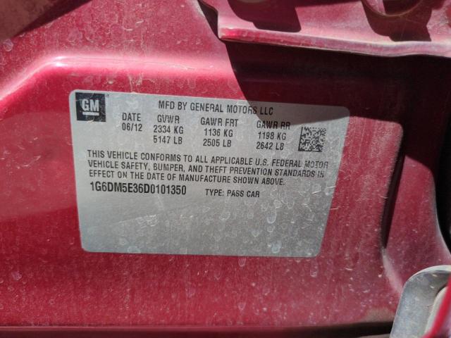 1G6DM5E36D0101350 - 2013 CADILLAC CTS PERFORMANCE COLLECTION წითელი ფოტო 13