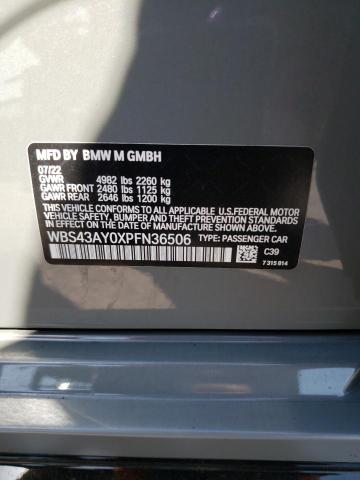 WBS43AY0XPFN36506 - 2023 BMW M3 COMPETITION ნაცრისფერი ფოტო 12