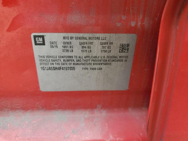 1G1JA5SH4F4197055 - 2015 CHEVROLET SONIC LS RED photo 12