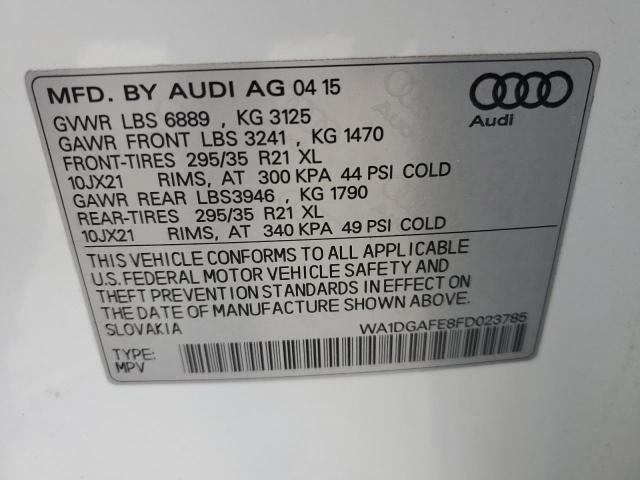 WA1DGAFE8FD023785 - 2015 AUDI Q7 PRESTIGE 白色 照片 13