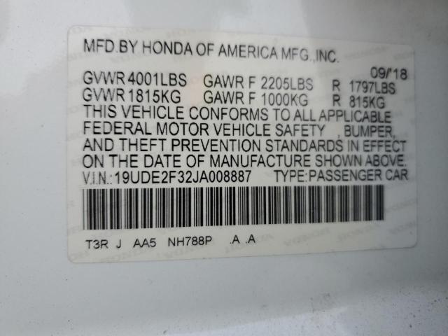 19UDE2F32JA008887 - 2018 ACURA ILX BASE WATCH PLUS WHITE photo 13