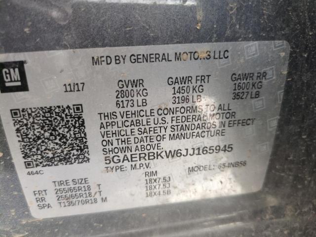 5GAERBKW6JJ165945 - 2018 BUICK ENCLAVE ESSENCE ნაცრისფერი ფოტო 13