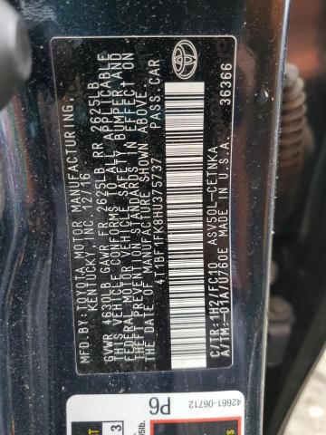 4T1BF1FK8HU375737 - 2017 TOYOTA CAMRY LE BLUE photo 12