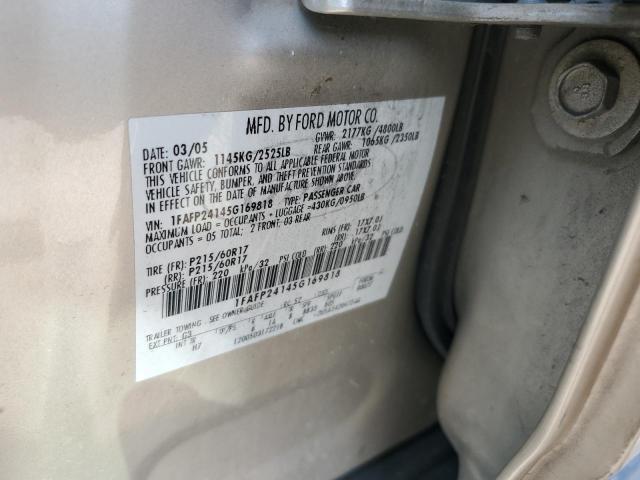 1FAFP24145G169818 - 2005 FORD FIVE HUNDR SEL TAN photo 12