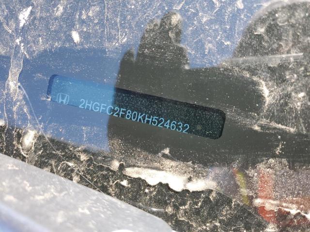 2HGFC2F80KH524632 - 2019 HONDA CIVIC SPORT 红色 照片 12