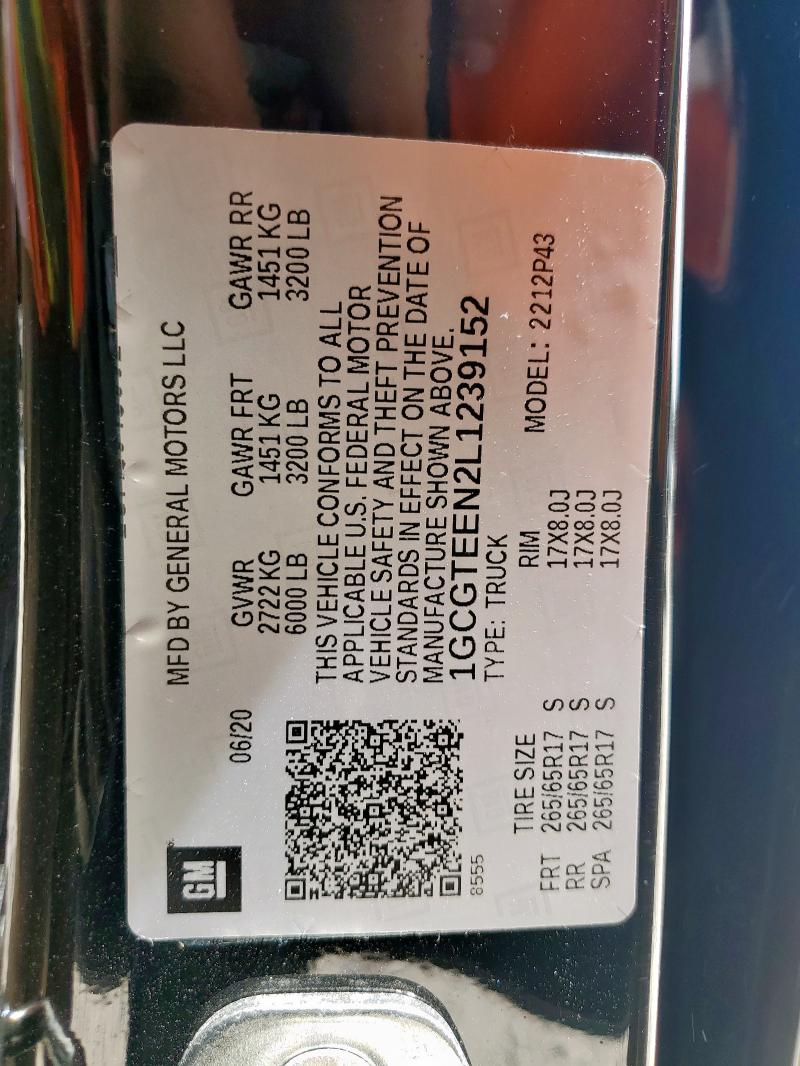 1GCGTEEN2L1239152 - 2020 CHEVROLET COLORADO ZR2 BLACK photo 13