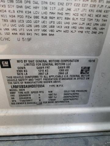 LRBFXBSA9HD070994 - 2017 BUICK ENVISION ESSENCE Արծաթագույն լուսանկար 13