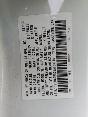 19UUA9F53EA000146 - 2014 ACURA TL TECH WHITE photo 12