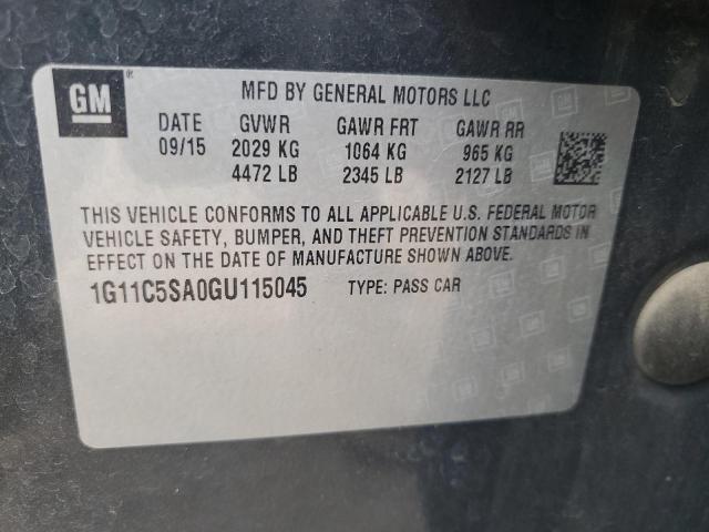 1G11C5SA0GU115045 - 2016 CHEVROLET MALIBU LIM LT 石墨色 照片 12