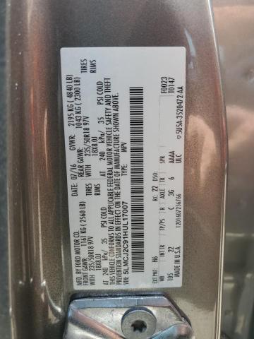 5LMCJ2C91HUL17007 - 2017 LINCOLN MKC SELECT Ոսկեգույն լուսանկար 13