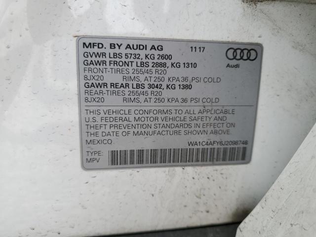 WA1C4AFY6J2098746 - 2018 AUDI SQ5 PRESTIGE WHITE photo 12