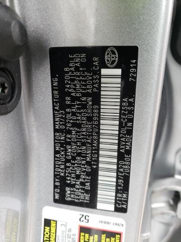 4T1G11AK8PU769989 - 2023 TOYOTA CAMRY SE NIGHT SHADE GRAY photo 12