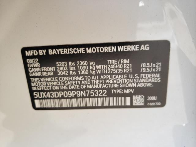 5UX43DP09P9N75322 - 2023 BMW X3 SDRIVE2 SDRIVE30I WHITE photo 13