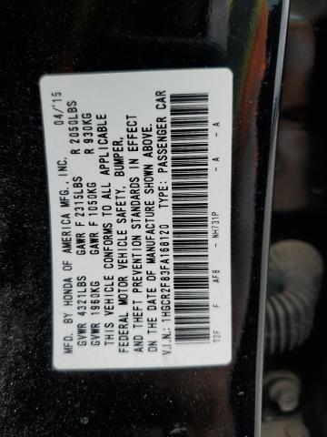 1HGCR2F83FA168120 - 2015 HONDA ACCORD EXL BLACK photo 12