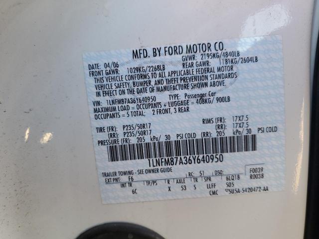 1LNFM87A36Y640950 - 2006 LINCOLN LS 白色 照片 12