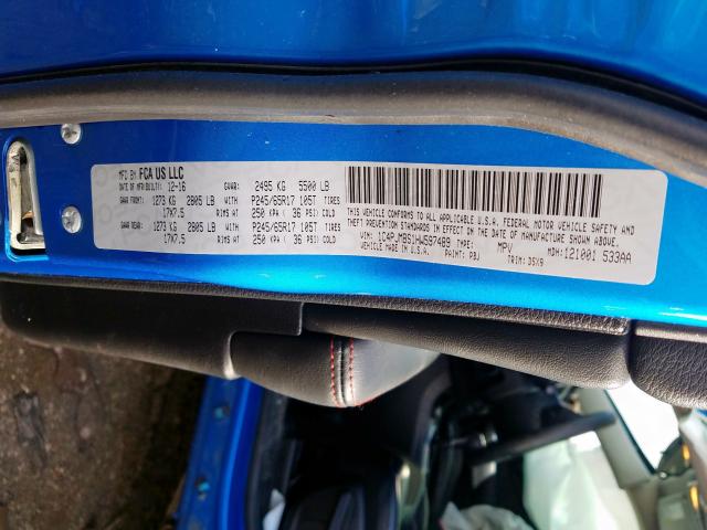 1C4PJMBS1HW597489 - 2017 JEEP CHEROKEE TRAILHAWK  照片 10