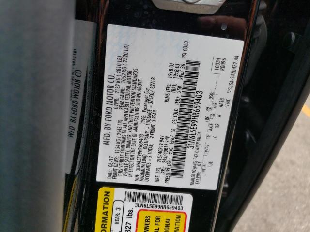 3LN6L5E99HR659403 - 2017 LINCOLN MKZ RESERVE შავი ფოტო 12